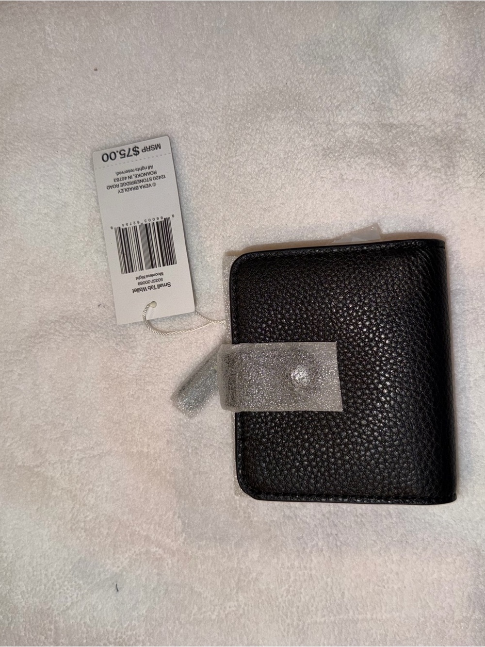 Vera Bradley Black Pebbled Card & Key Holder